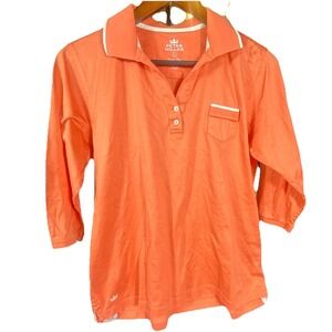 Peter Millar Women's Shirt‎ Top Large Polo Comfort 3/4 Slv. Golf Tennis Outdoor